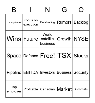 Corporate Jargon Bingo Card
