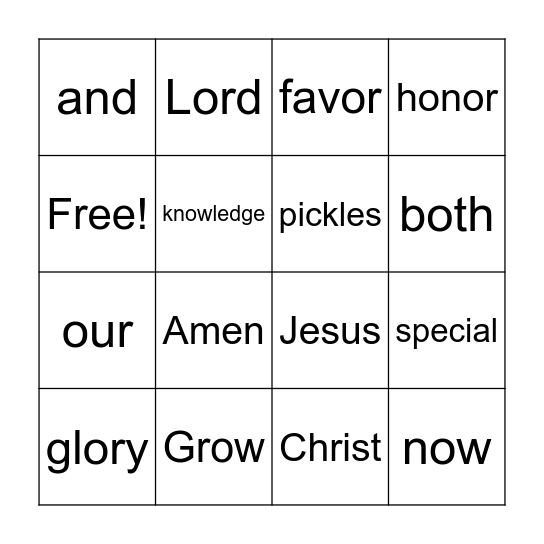 2 Peter 3:18 Bingo Card