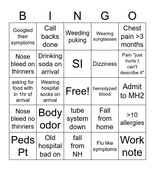 Mentor ED BINGO Card