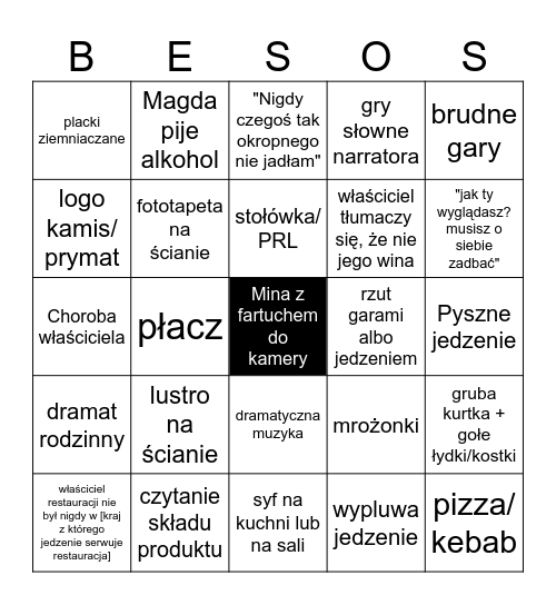 KUCHENNE REWOLUCJE Bingo Card