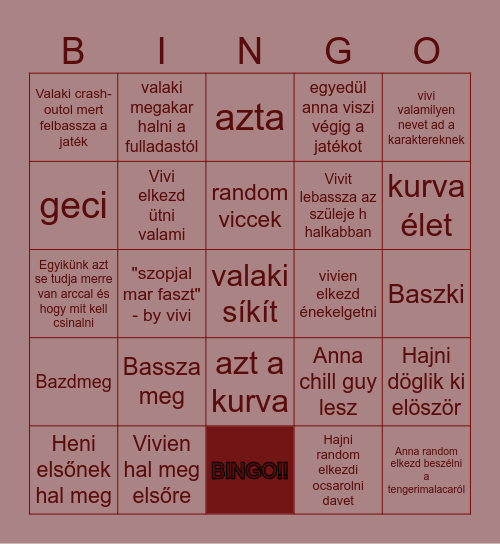 HORROR Bingo Card