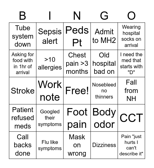 Mentor ED BINGO Card