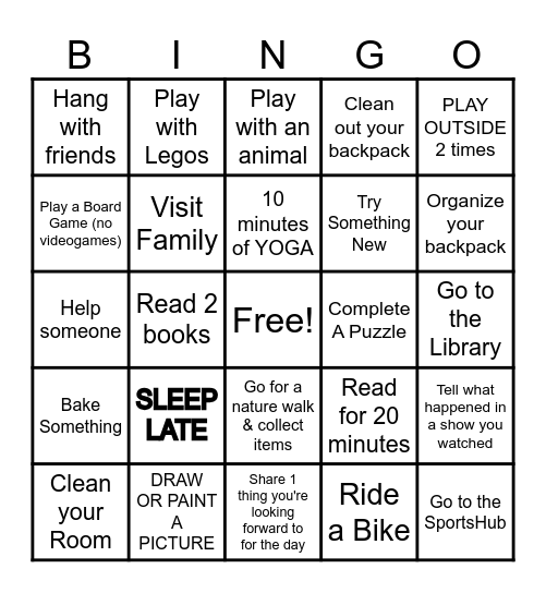 SPRING BREAK BINGO Card