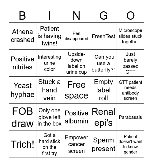Lab Week Bingo Card