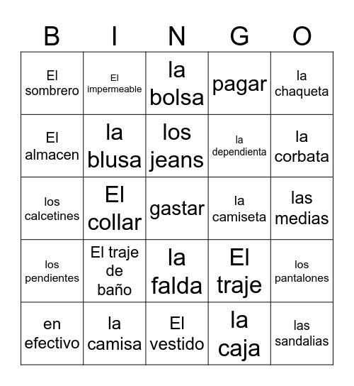 Leccion 6 Senderos 1 Bingo Card