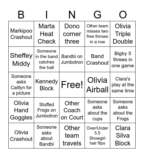 Sacramento Bingo Card