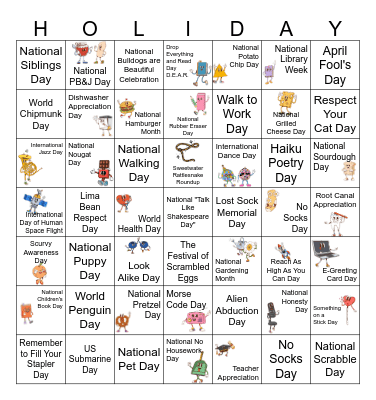 CIDM - Obscure Spring Holidays Bingo Card