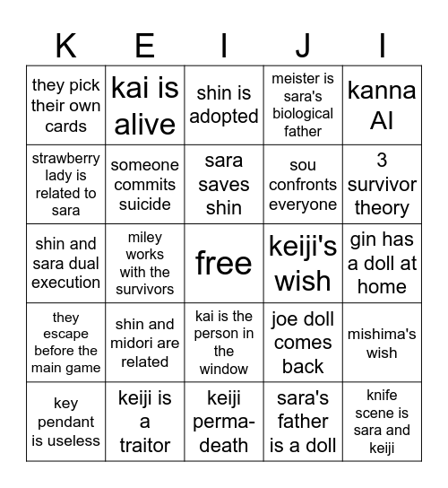 j Bingo Card