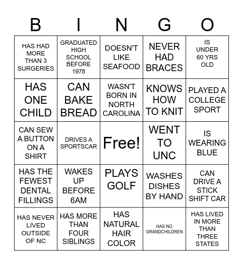 FIND SOMEONE WHO... Bingo Card
