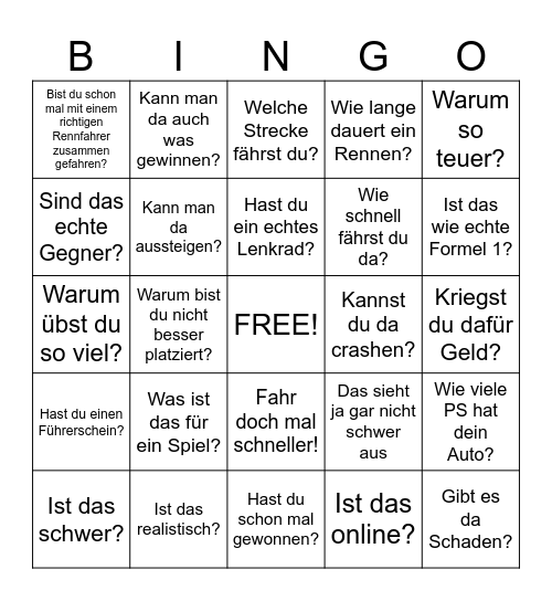 Sheva´s Bingo Karte Bingo Card