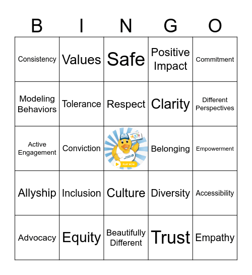 Inclusion Week 2025 Bingo Card