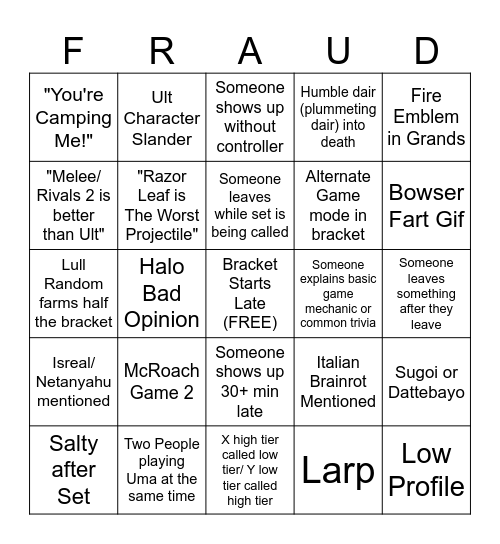 Auburn Smash Bingo Card