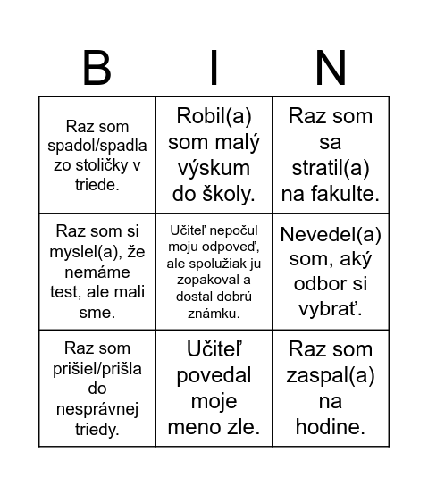Bingo Card