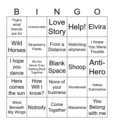 Monica's 50th Birthday Singo Bingo Card