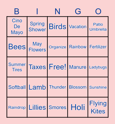 Spring Bingo Card