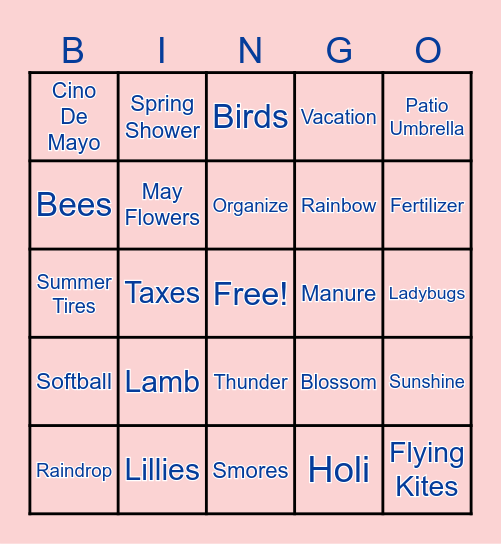 Spring Bingo Card