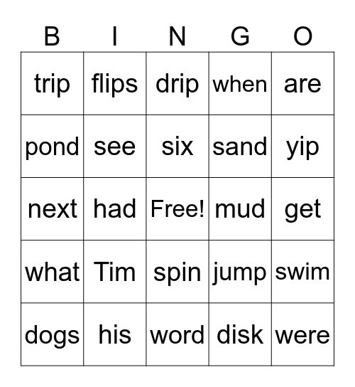 A Trip to the Pond Bingo Card