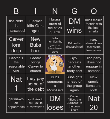 The Devil's Due S2 E6 | Debts Due Bingo Card