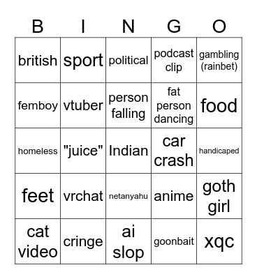 Reels Bingo Card