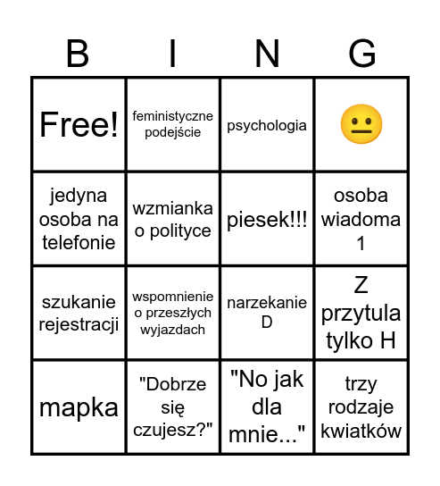 Top Secret Bingo Card
