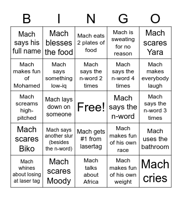 Mach Bingo! Bingo Card