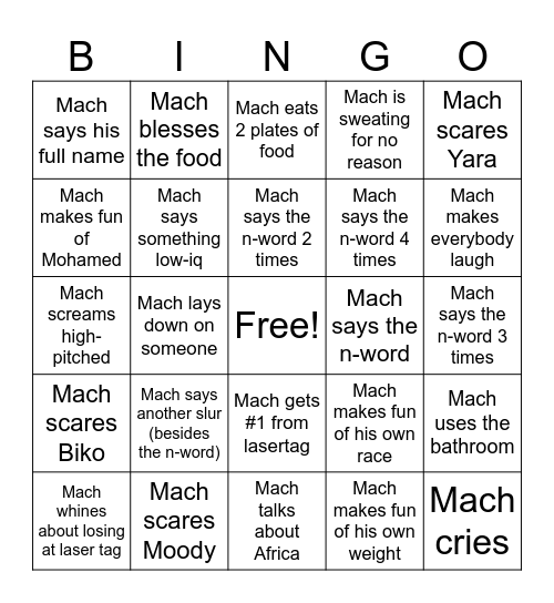 Mach Bingo! Bingo Card