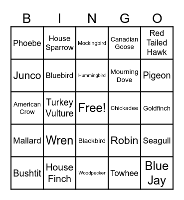Subirbs Bingo Card