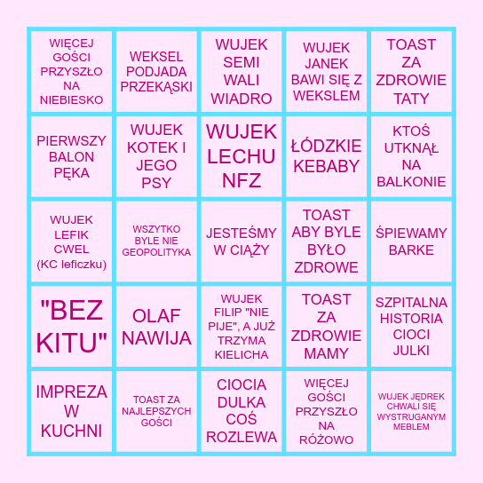 BABY BALON BINGO Card