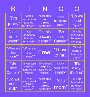 VetteB Birthday Bingo Card
