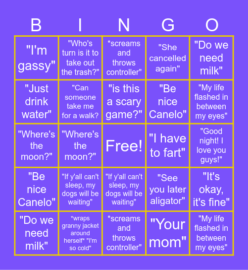 VetteB Birthday Bingo Card