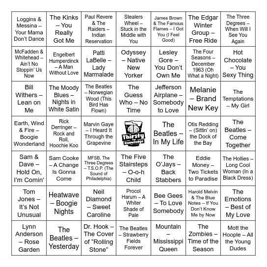 Thirsty For Knowledge Music Bingo Card