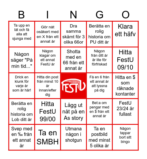 FestU Ohmsits 2026 <3 Bingo Card