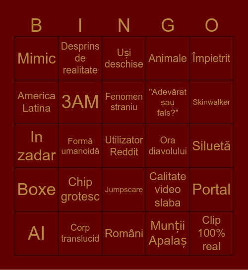 DADRIAN Bingo Card