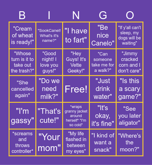 VetteB Birthday! Bingo Card