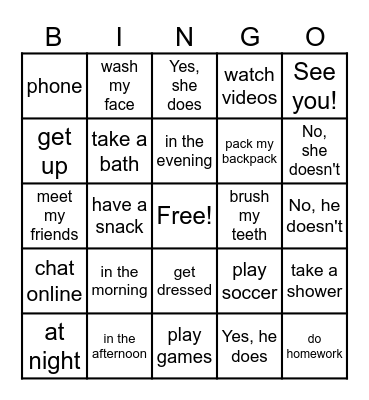 Boost Up 3: Unit 2 - Everyday Life Bingo Card