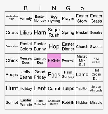 Easter Bingo Card