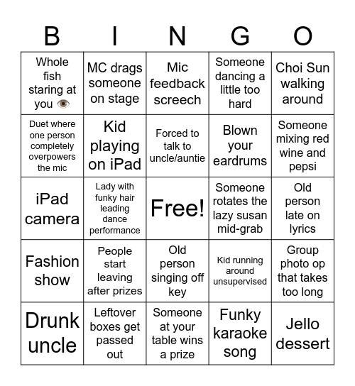 !!!Bo's birthday banquet bingo!!! Bingo Card