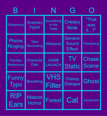 Itchio Horror Bingo Card