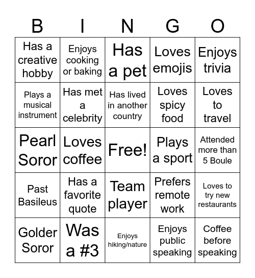 Hi Soror!! BINGO Card