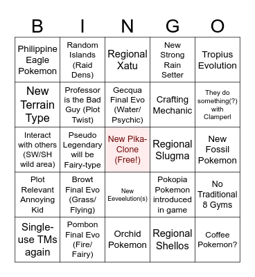 Pokemon WIWA Predictions Bingo Card