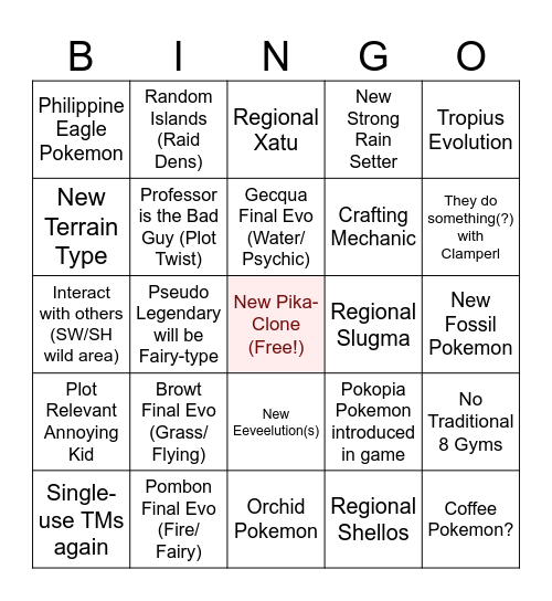 Pokemon WIWA Predictions Bingo Card