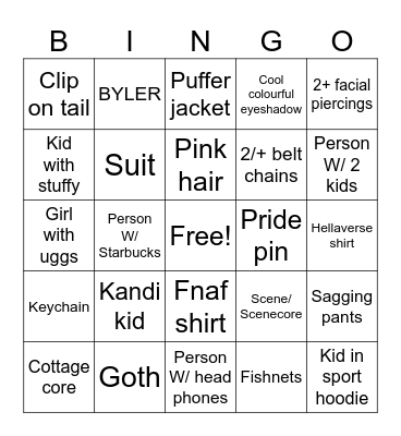 Park Royal thing Bingo Card
