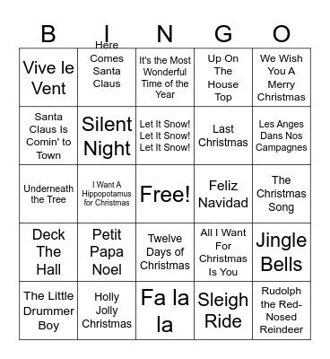 Christmas Bingo Card