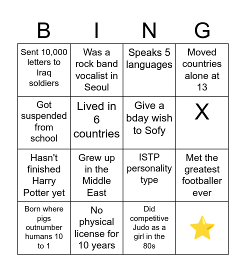 Birthday bingo card Bingo Card