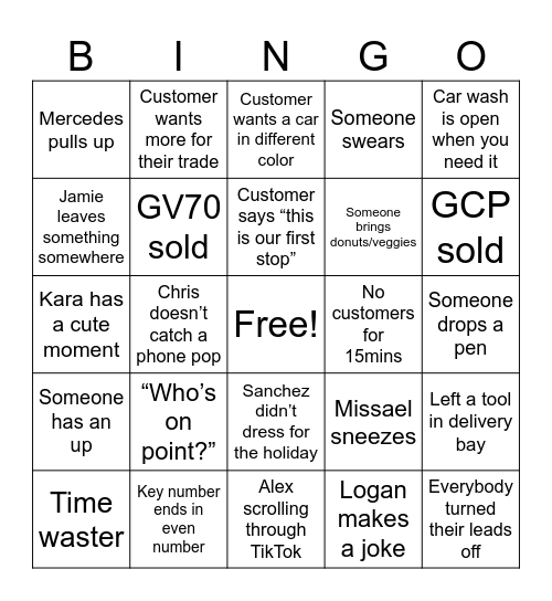 That Ain’t No Bingo! Bingo Card