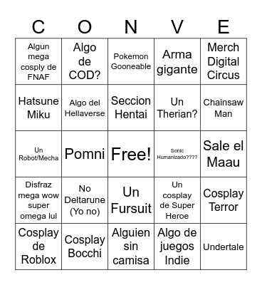 Convencion Bingo Card