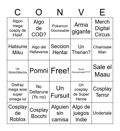 Convencion Bingo Card