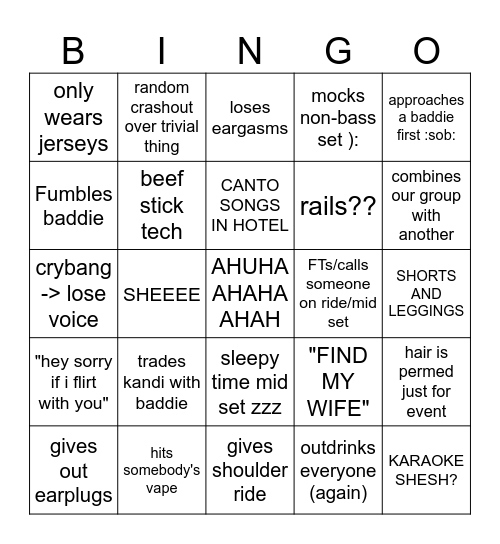 RAY BINGO EDC 2026 Bingo Card