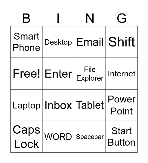 Computer Bingo Card