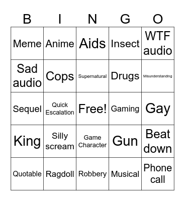CalebCity bingo V4 Bingo Card